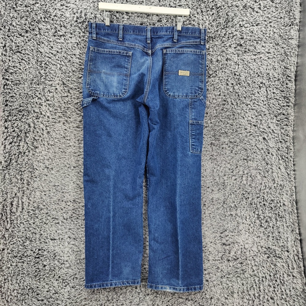 Wrangler Mens Workwear Utility Carpenter Strais Leg Jeans 36x30 Blue Denim - Picture 5 of 16